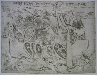 Here Duke William set sail - 13.00 x 10.00 inches(approx) - Etching